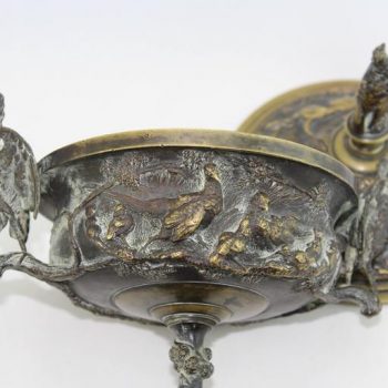Jules Moigniez 19th Century “Coupe Aux Cigognes” Hunting Bronze Covered Urn