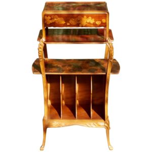 Signed Louis Majorelle French Marquetry Etagere Music Cabinet, 1900