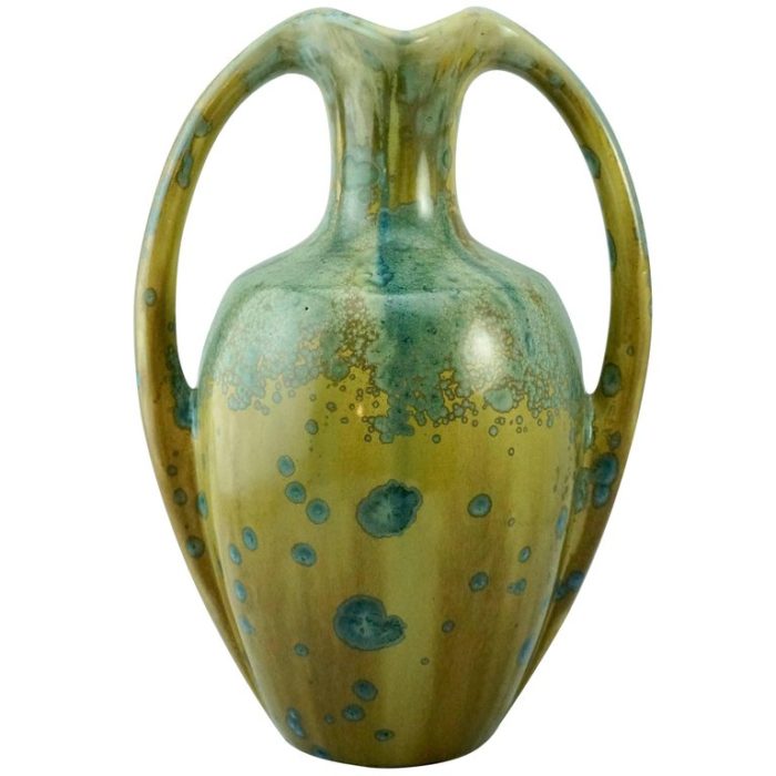Monumental Pierrefonds French Art Nouveau Crystalline Ceramic Vase