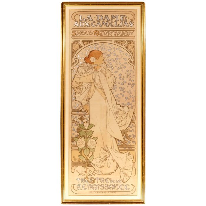 Alphonse Mucha Poster of Sarah Bernhardt “La Dame Aux Camelias” 1896
