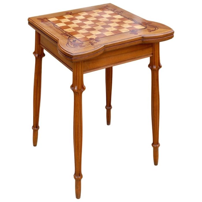 Louis Majorelle Signed Art Nouveau Game Table, 1900