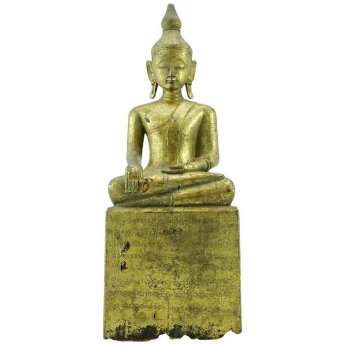 17th Century Burmese Myanmar Giltwood Buddha