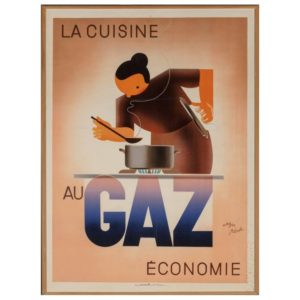 Roger Perot Lithograph La Cuisine Au Gaz Economie, 1935