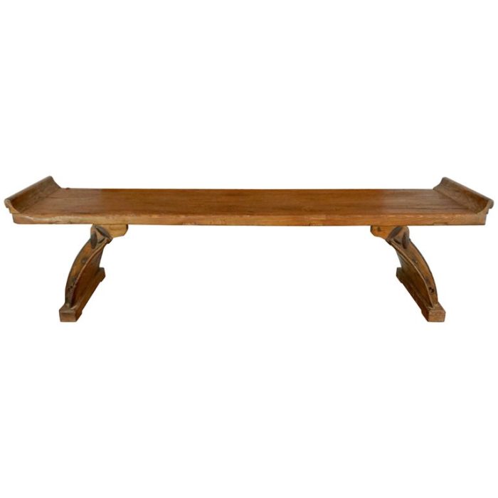 18th-19th Century Chinese Qing Dynasty Elmwood Alter Table Bench