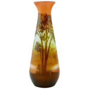 Emile Galle Art Nouveau Scenic Cameo Vase