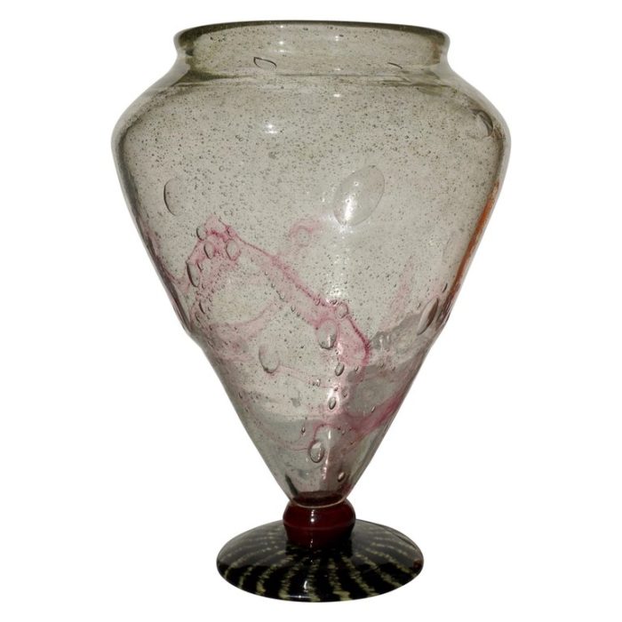 Charles Schneider Le Verre Francais Art Deco Large Footed Glass Vase