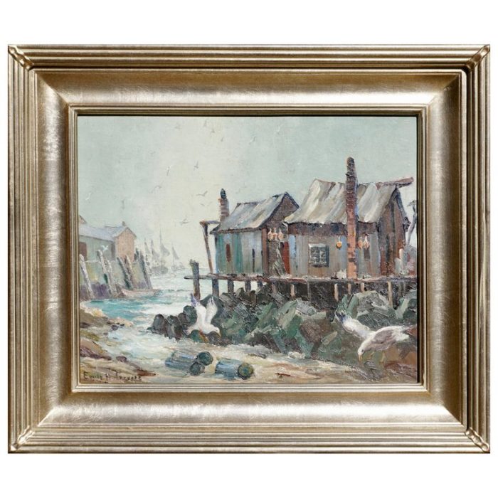 Emile Albert Gruppe “Rockport Mass” Early Knife Oil Painting