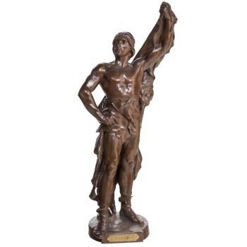 Eugene Marioton Large Bronze of Young Hercules