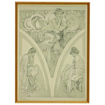 Alphonse Mucha Poster from Figures Decoratives, 1905 Plate 1
