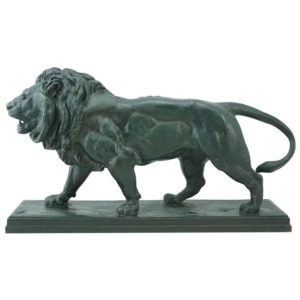 Antoine-Louis Barye Bronze Striding Lion Barbedienne, circa 1880