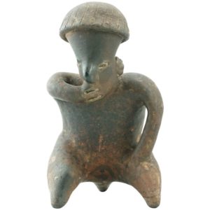 Pre Columbian Nayarit Figure of a Smoking Shaman, 200 BC-300 AD