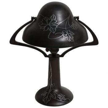 Art Deco Heintz Bronze Silver Overlay Arts & Crafts Table Lamp