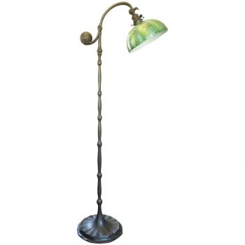 Tiffany Studios Damascene Bronze Counter Balance Floor Lamp