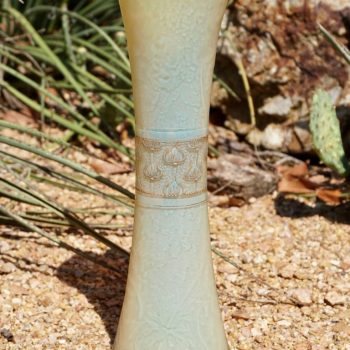 Tall Enameled Carved Etched and Gilt Opalescent Daum Nancy Vase