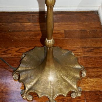 Tiffany Studios Damascene and Bronze Harp Floor Lamp