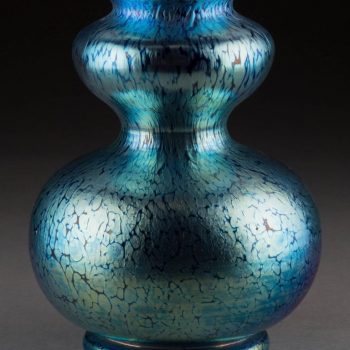 Art Nouveau Loetz Widow Cobalt Creta Papillon Vase, 1900