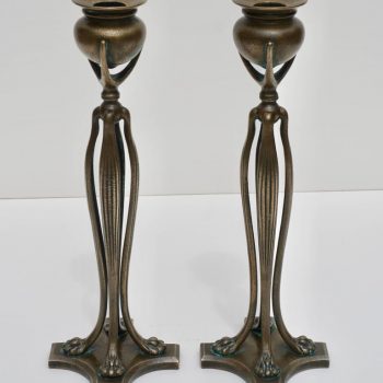 Pair of Tiffany Studios New York Art Nouveau Candlesticks, 1900