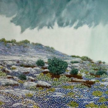 Daniel Kendrick Texas Bluebonnets “Take Cover” Oil Painting