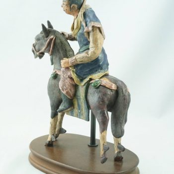 Yuan or Ming Dynasty Pottery Horse and Rider Wall Tile