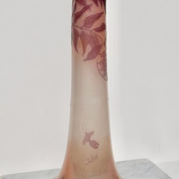Monumental Emile Galle 23″ Wisteria Vase, circa 1900