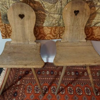 18th Century Tyrolean Alpine Rustic Oak Chairs