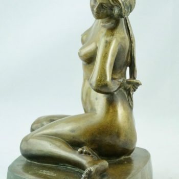 Charming French Art Deco Bronze Nude by F. Trinque, 1930