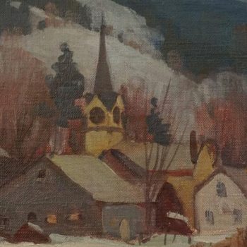 Emile Albert Gruppe “Winter Cambridge” Oil Painting, 1946