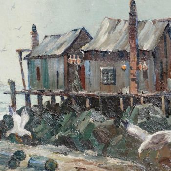 Emile Albert Gruppe “Rockport Mass” Early Knife Oil Painting