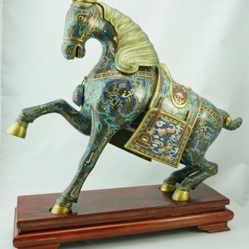 Chinese Cloisonné Horses on Stands