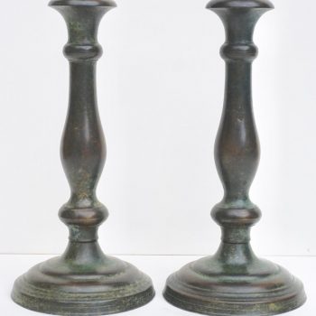 Tiffany Studios New York Patinated Bronze Art Nouveau Candlesticks