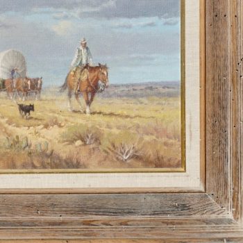 G. Harvey Cowboys “Crossong the Texas Plains” Early Painting 1968