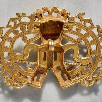 Pre Columbian Gold Shaman with Monkeys Pendant Diquís A.D. 1000-1500