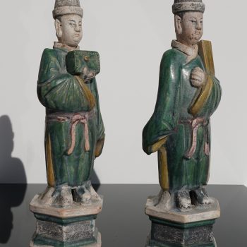 Ming Dynasty Sancai Glaze Dignitary Tomb Attendants 16th Century