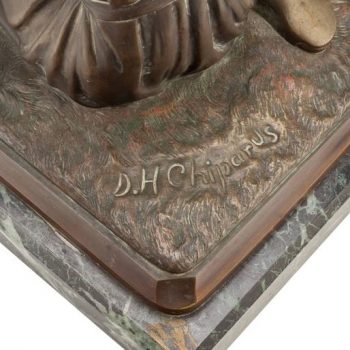 Dimetri Chiparus Bronze “Accident De Chasse” Woman and Dog, circa 1925