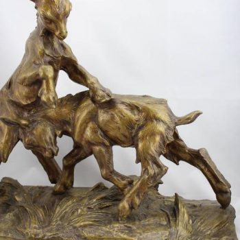 Charles Paillet “Medaille D’or” Bronze of Two Playful Goats