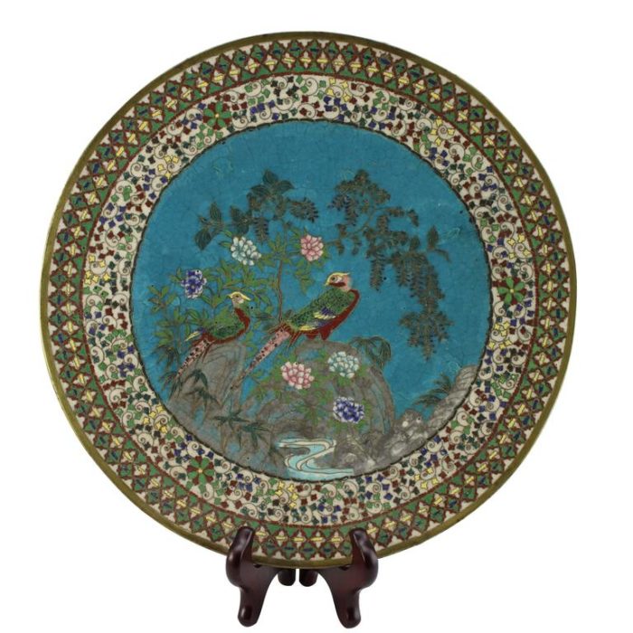 Japanese Meiji Period Cloisonné Charger Plate, circa 1885