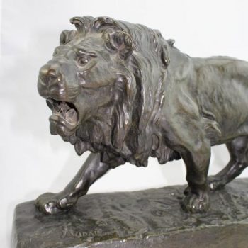 Louis Vidal circa 1868 “Striding Lion” French Bronze Animalier