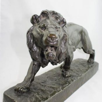 Louis Vidal circa 1868 “Striding Lion” French Bronze Animalier