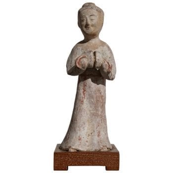 Han Dynasty Attributed Chinese Terracotta Polychrome Tomb Musician