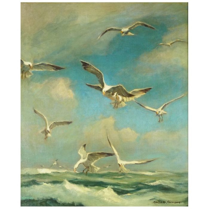 Emile Albert Gruppe Oil on Canvas, Gloucester Seagulls 30”X25”