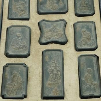 Qing Chinese Ink Blocks Cakes of the 18 “Luohan” Buddha’s Disciples