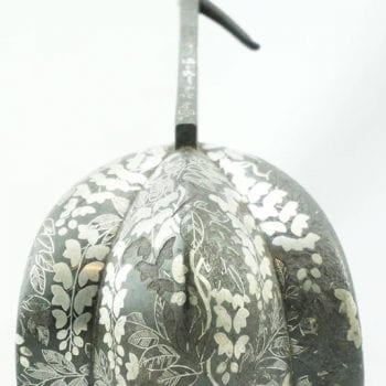 Pair of Edo 18th/19th Century Silver Inlaid Samurai Abumi Japanese Iron Stirrups