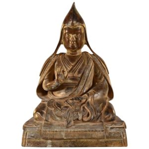 18th Century Sino-Tibetan Bronze Figure of Tsongkhapa Buddha