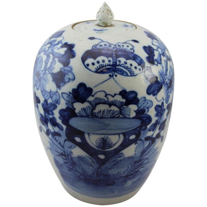 Chinese Blue and White Export Lidded Ginger Jar