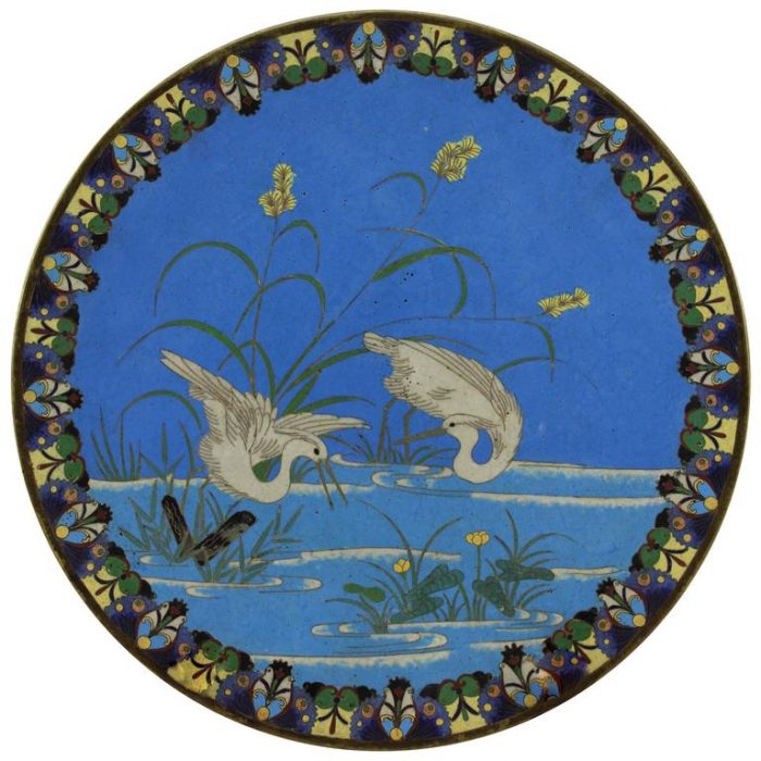 Japanese Meiji Period Cloisonne Charger Plate, circa 1868-1912