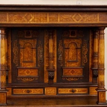 18th-19th Century Inlaid Alsatian Deux Corps Sideboard Armoire, Louis XIV