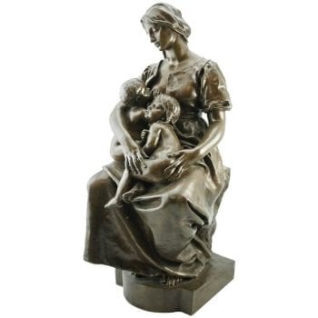 19th Century Paul Dubois Barbedienne Bronze of Mother and Child “Charity”