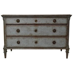 Gustavian Chest with Faux Marble Top, 19th Century