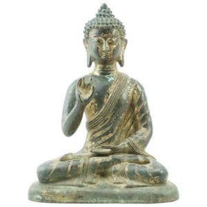 Late Ming 16th-17th Century Chinese Tibetan Gilt Bronze Shakyamuni Buddha