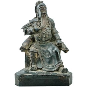 Late Ming 17th Century Bronze Of A Seated Emperor Or General